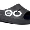 OOfos Men's OOahh Sport Slide Sandal - Black White