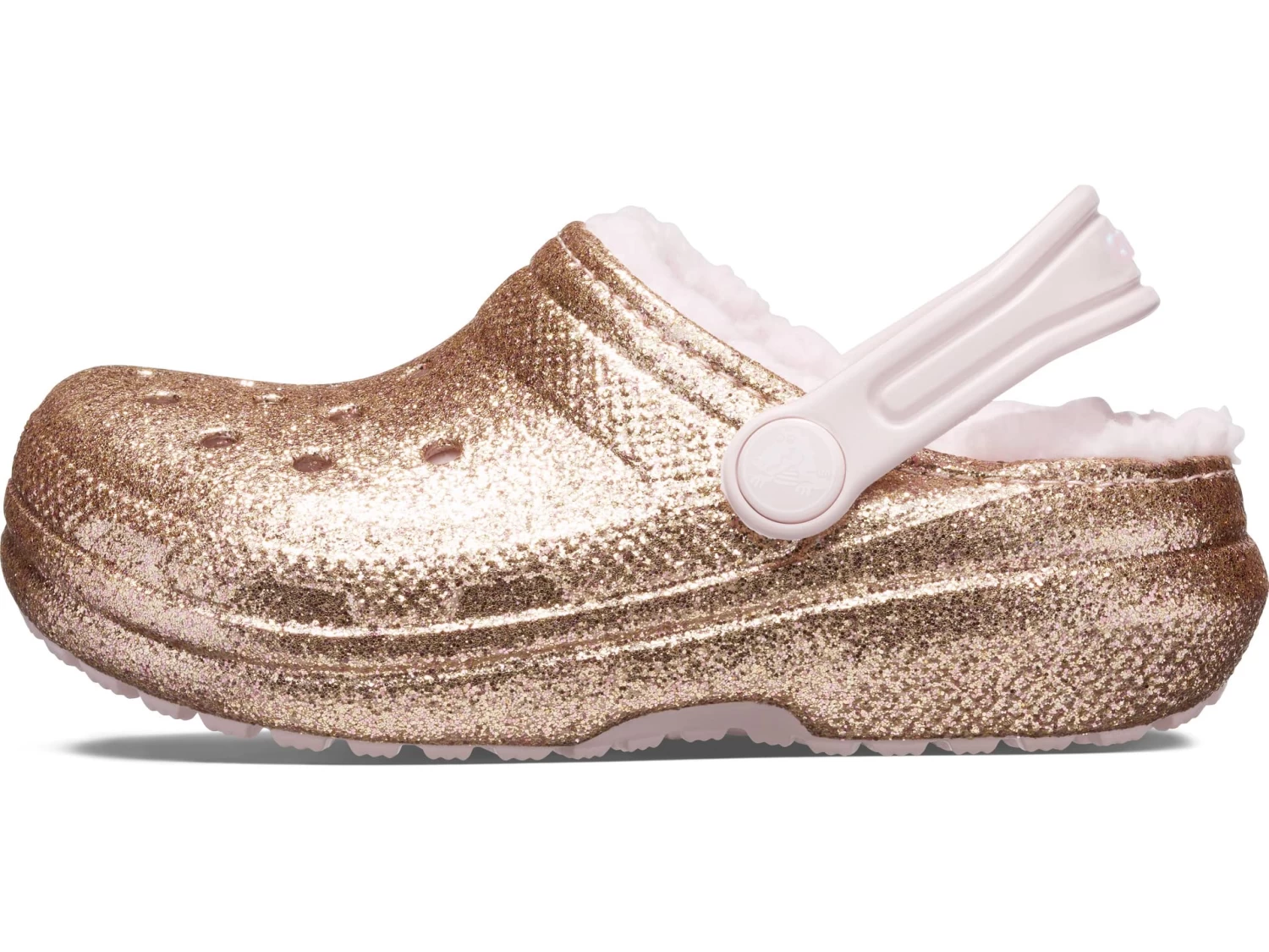 Crocs Kids Classic Lined Glitter Clog (Toddler) - Image 3