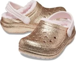 Crocs Kids Classic Lined Glitter Clog (Toddler)