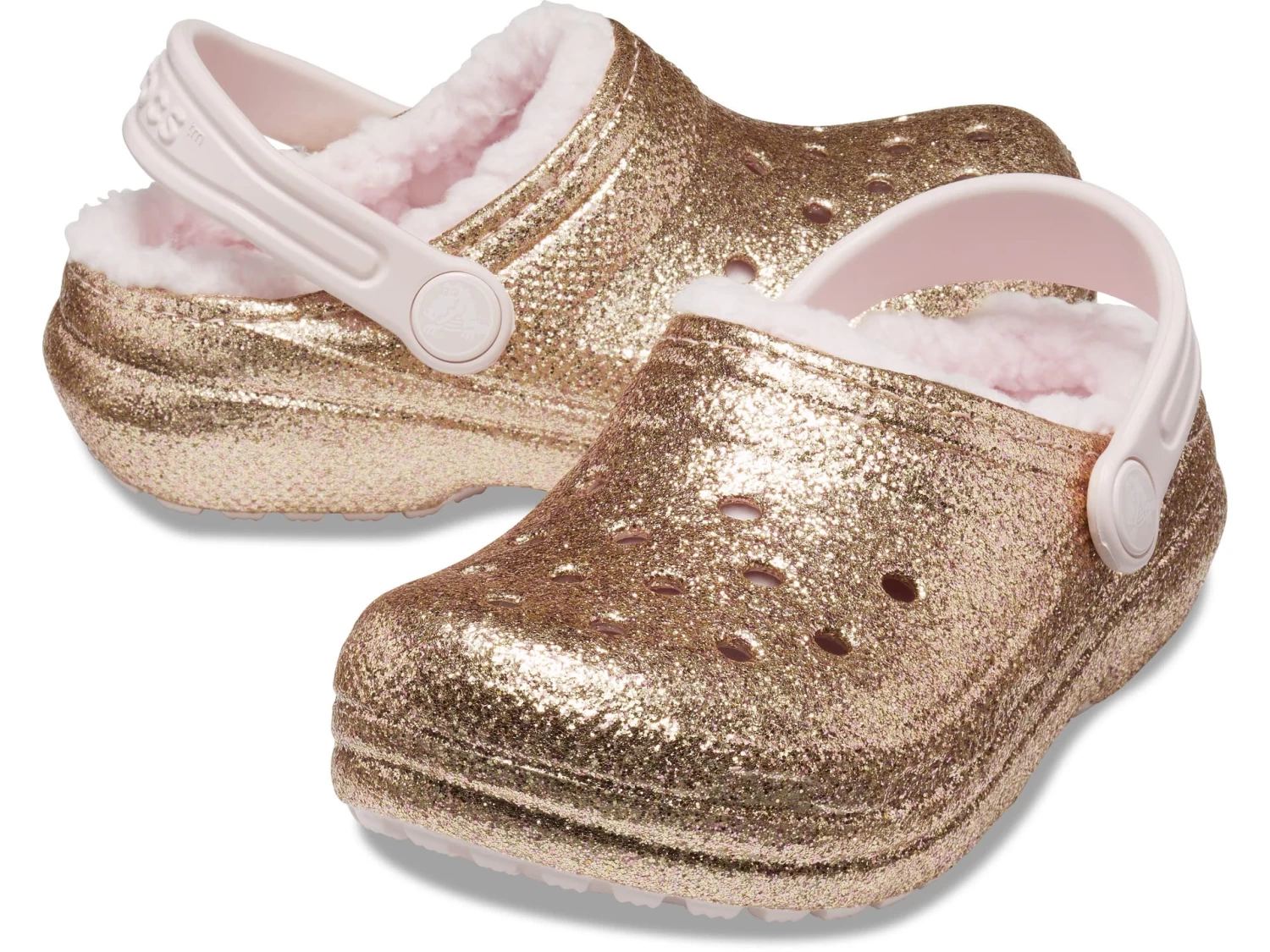 Crocs Kids Classic Lined Glitter Clog (Toddler)
